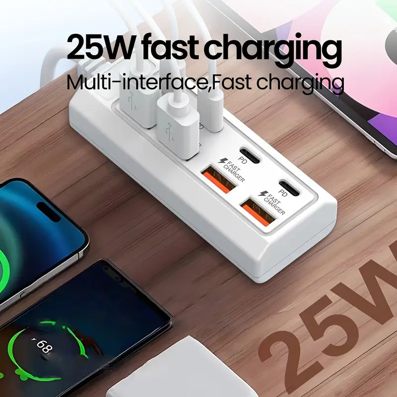 25w 8 port usb hub adapter with 4 usb and 4 pd ports compatible with usb devices 20 30w input power 20 30w output power no battery included details 3