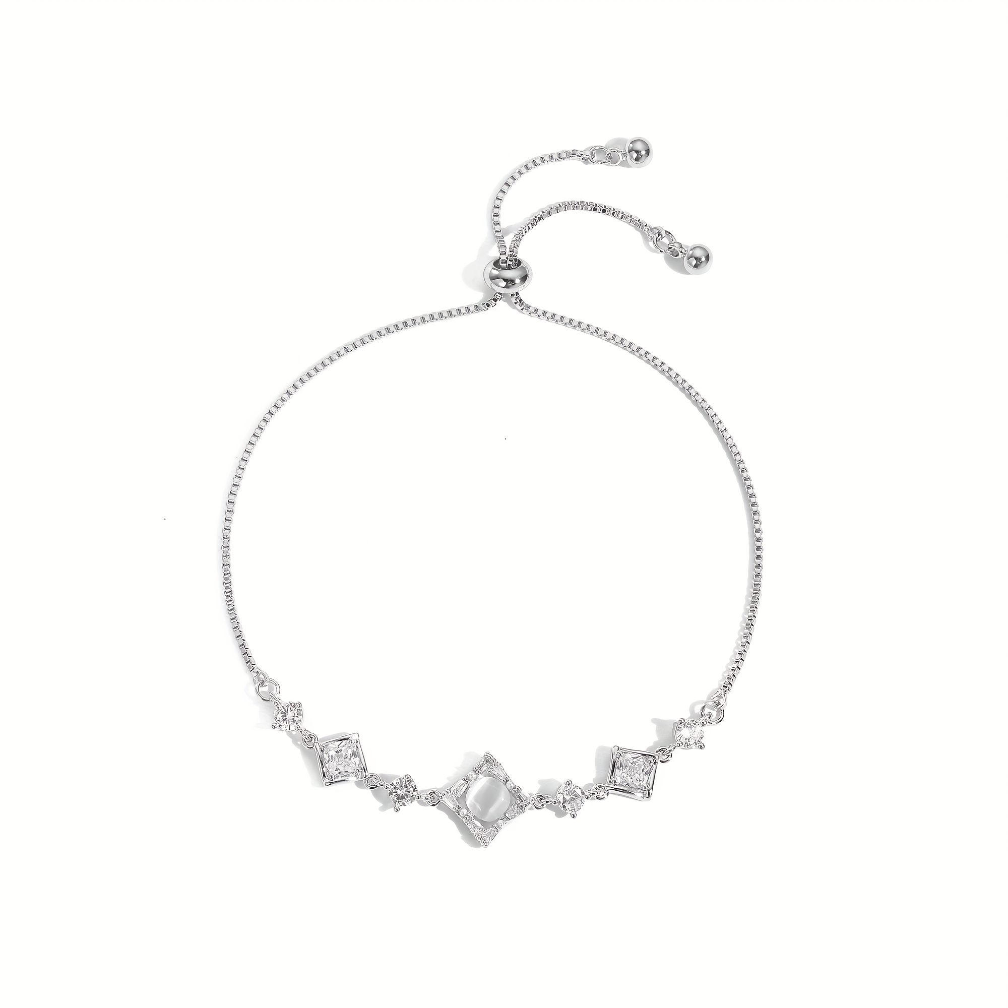 Women's 18K Gold-Plated Pull Bracelet with Cubic Zirconia