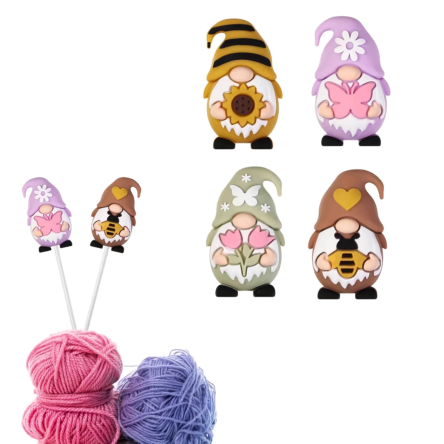 E-shop 4er-Pack Stricknadelstopper, Stricknadel-Spitzenbeschützer, Stricknadel-Endkappen, Strickzubehör und Gadgets