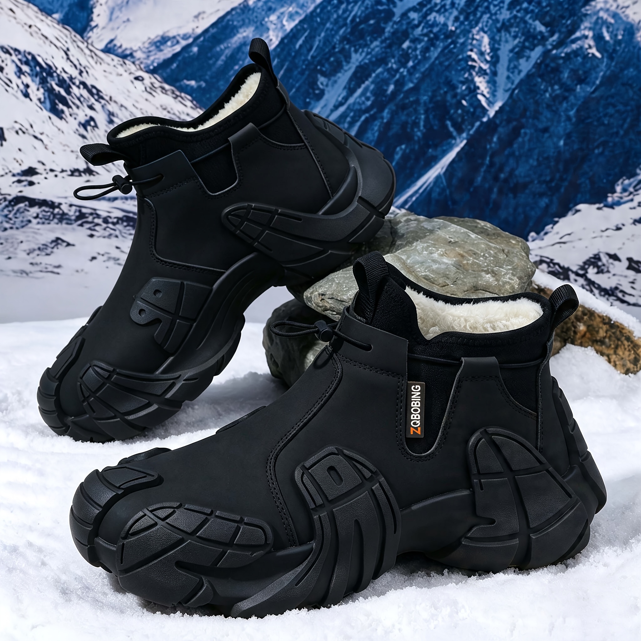 mens autumn winter fleece lined wide toe hiking boots   top synthetic upper durable pvc sole fabric insole gym casual wear gray black khaki design comfortable lightweight breathable warm suitable for outdoor sports casual hiking c