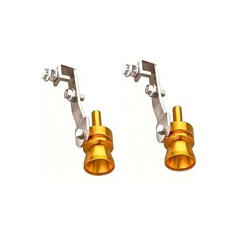 2 pack multi vehicle compatible turbo exhaust whistle heavy duty aluminum alloy loudspeaker tailpipe replacement kit with sturdy anti drop mounting bracket enhances output and exhaust noise performance