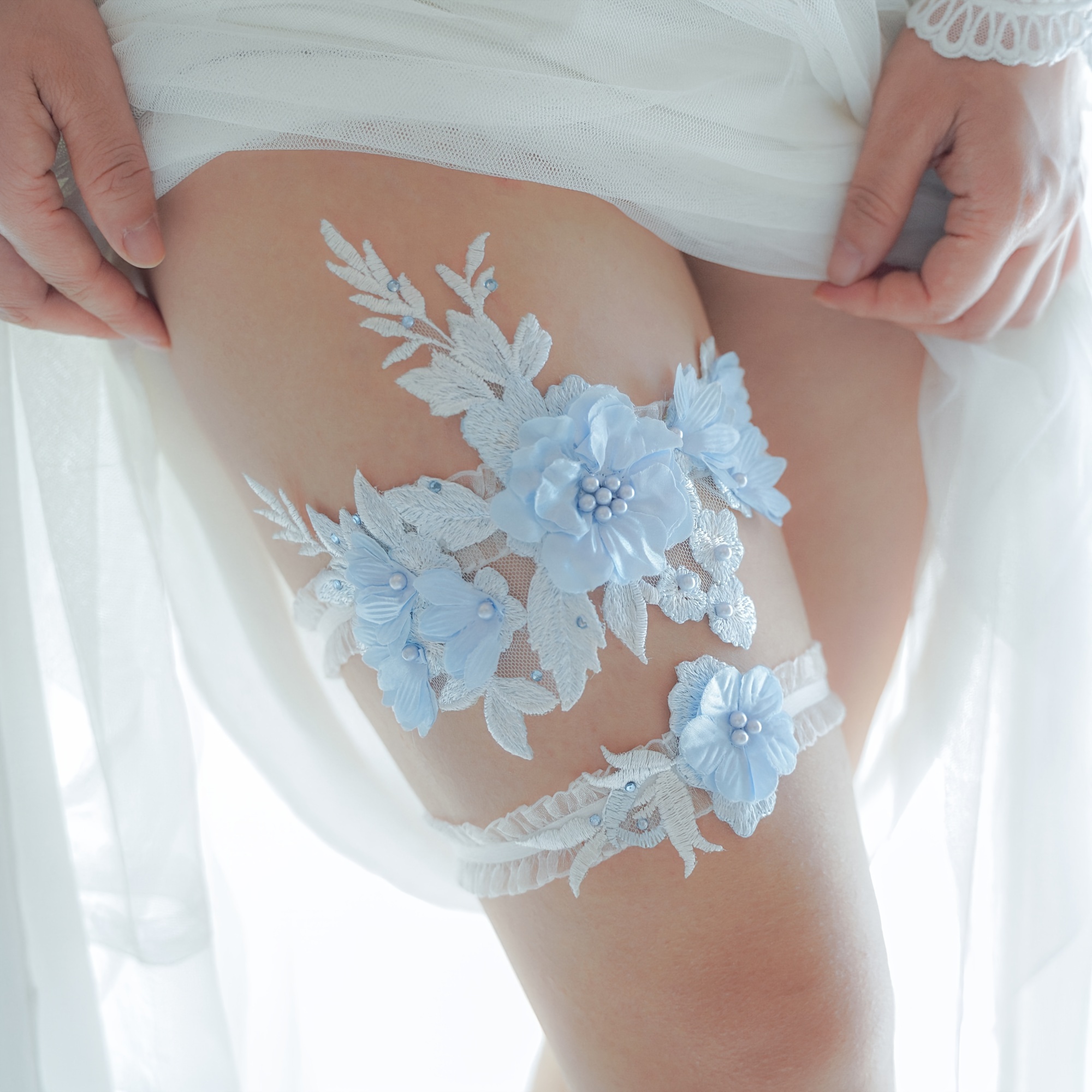 Image of 2pcs Wedding Lace Garter, Sexy Evening Party Woman Leg Chain, Perfect Gift For Wedding Bride