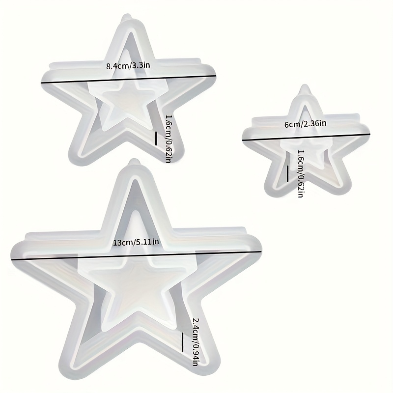 Resin Casting Mold, 3pcs/set Hollow Star Silicone Molds, Suitable For Creative Handicrafts, Gypsum Cement Resin Mold, Suitable For Home Decoration