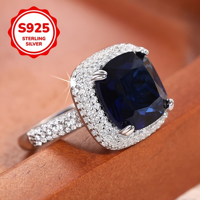 S925 Silver Wedding Ring Set with Zirconia