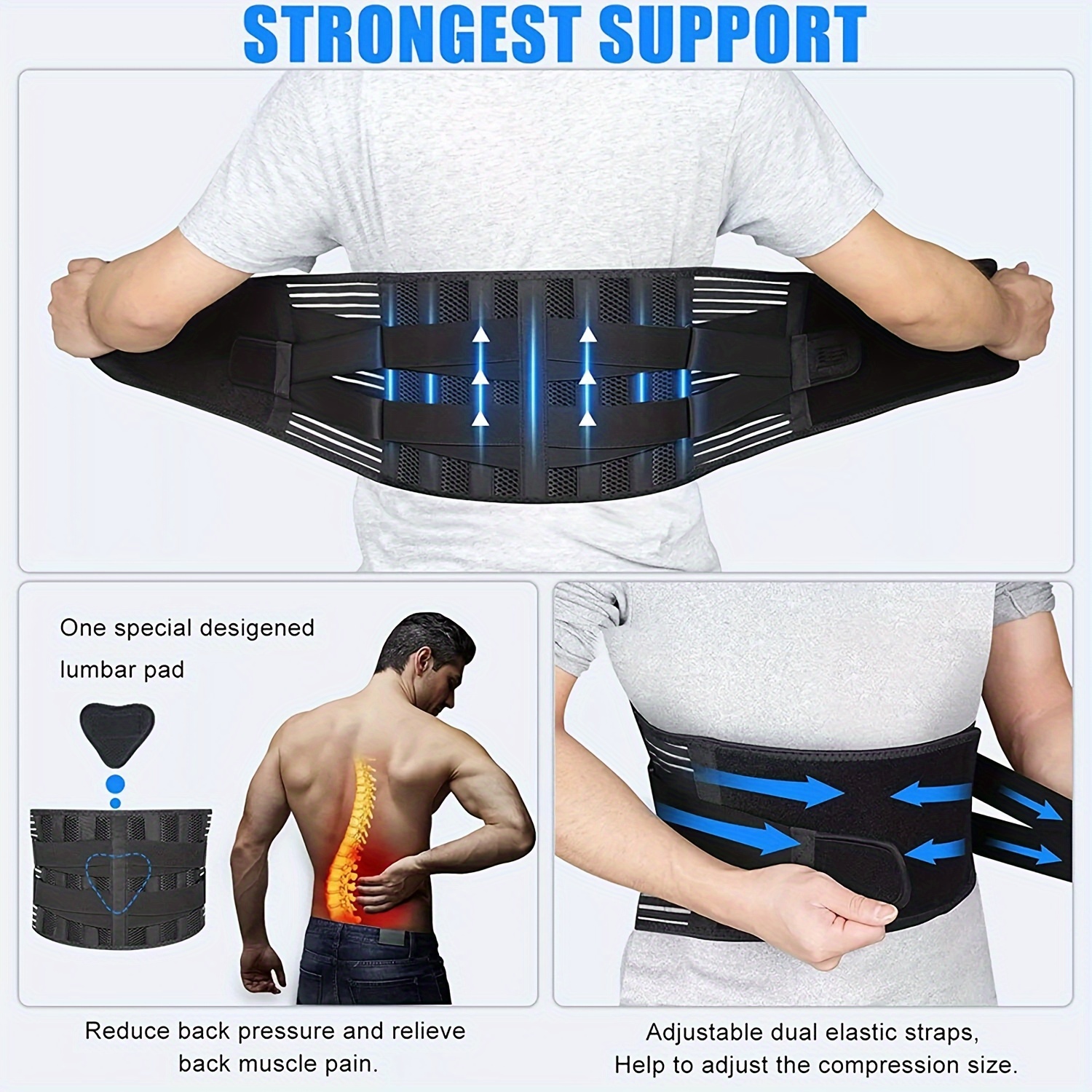 Lumbar Lower Back Support Brace Pain Relief Posture Orthosis Waist Therapy Belt