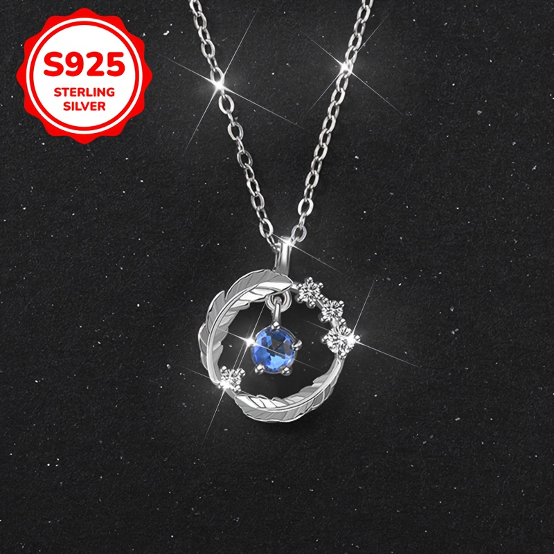 Women's 925 Silver Moonstone Phoenix Tail Leaf Necklace