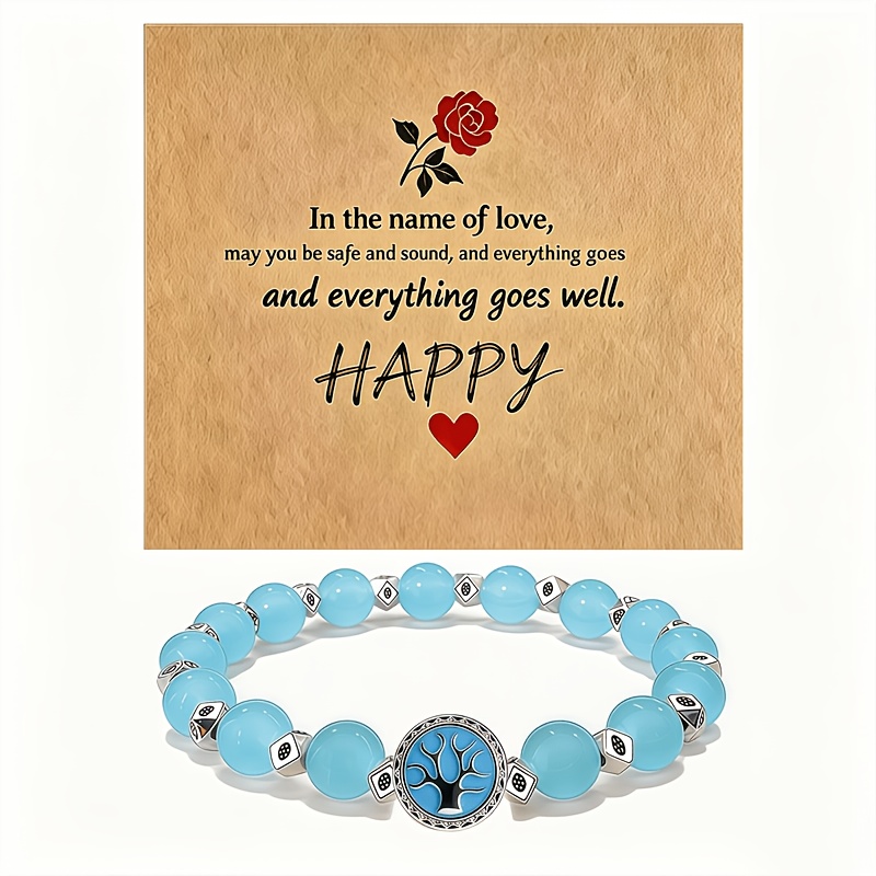 Tree of Life Handmade Beaded Bracelet, Unisex Friendship Gift