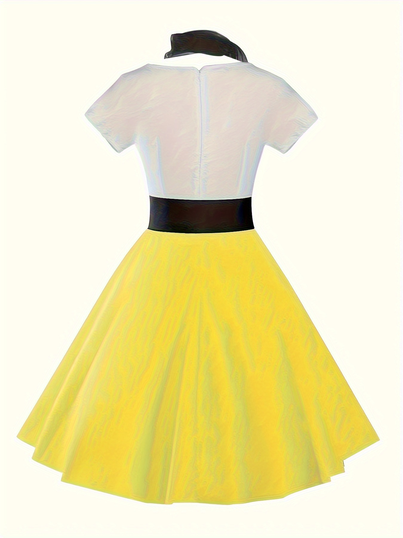 womens retro poodle print dress vintage high waist - Temu