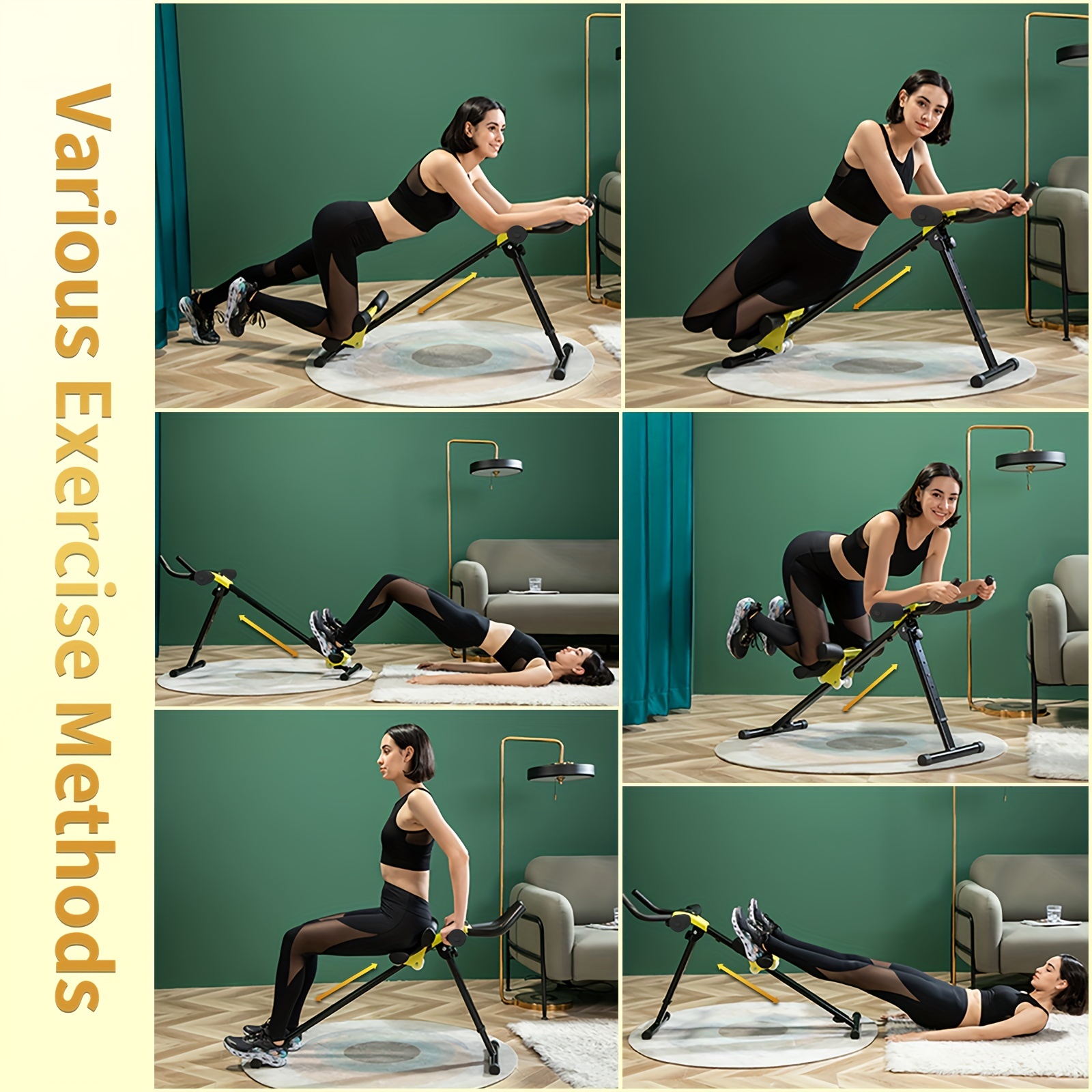 Height Adjustable Ab Trainer, Abdominal Body Workout Machine, Waist Leg Thighs Buttocks Shaper With LCD Monitor