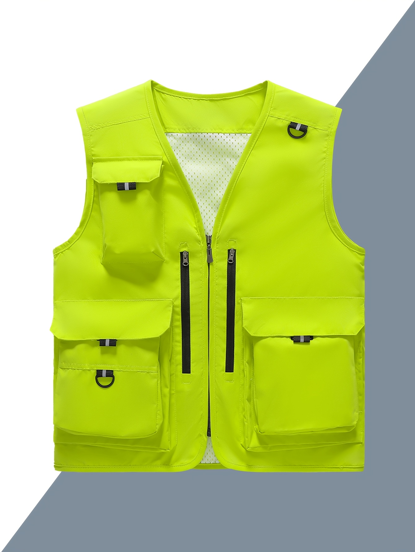 1pc outdoor casual multi pocket quick dry riding vest summer mens vest mens outdoor breathable solid   outerwear