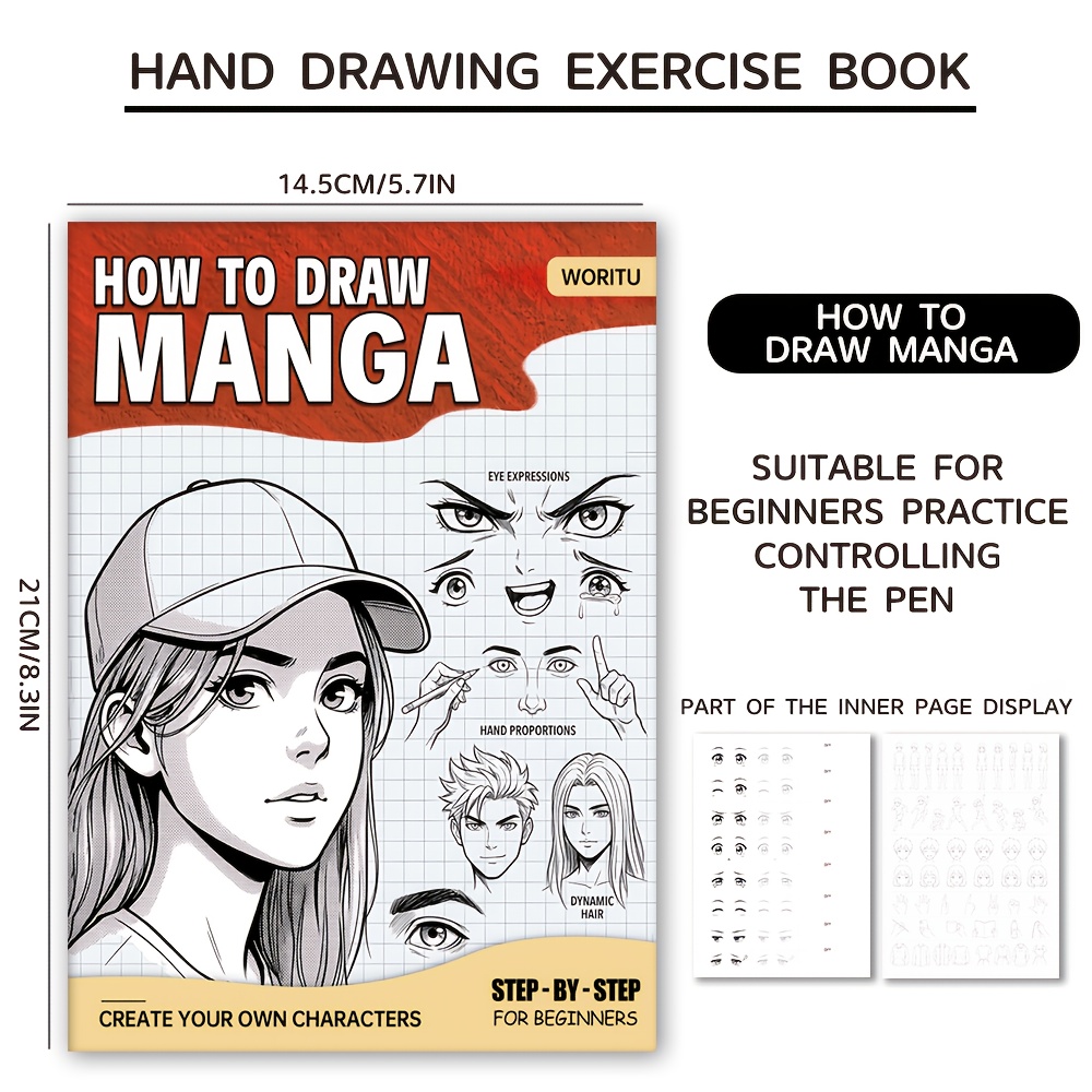 TEMU per Principianti di Disegno a Linea di Anime: Modelli di di Personaggi Multi- con Facciali Dettagliati e a Linea di Espressione . Aiuta gli