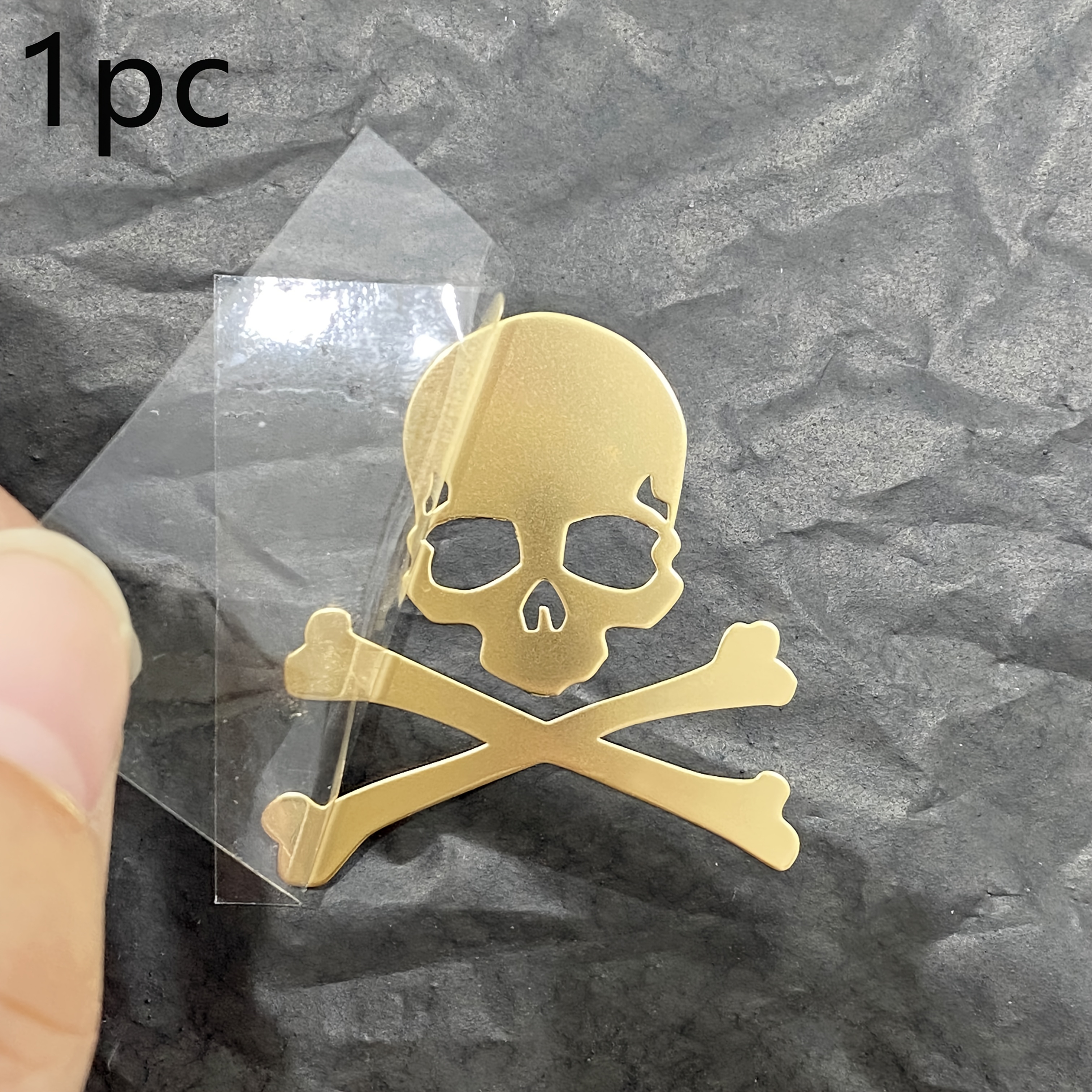 1pc 2d Master Golden Plated Phone Sticker, Fashion Plastic Additions, Suitable For Phones, Power Banks, And Computers, Decorative Sticker