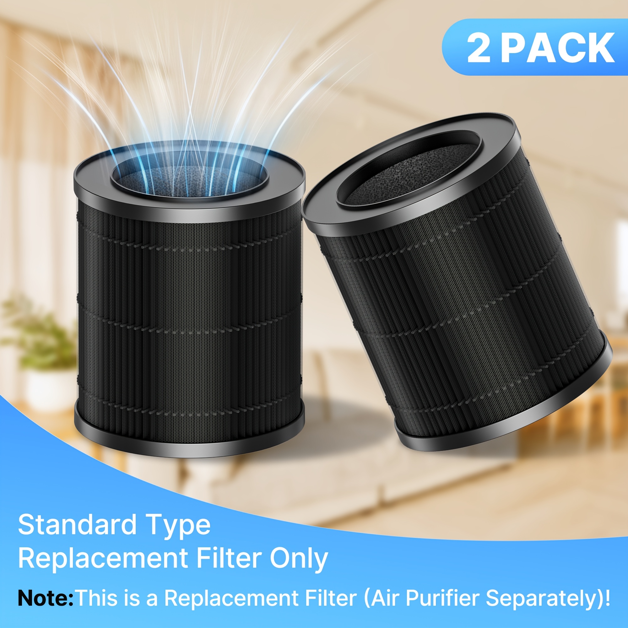 TEMU Portable Air Purifiers For Home, Mr2566 For Smoke Pet Dander Odors With Fragrance Sponge, Small With Intelligent Mode For Bedroom Office, , White, 2 Pack ( For Separate Purchase)