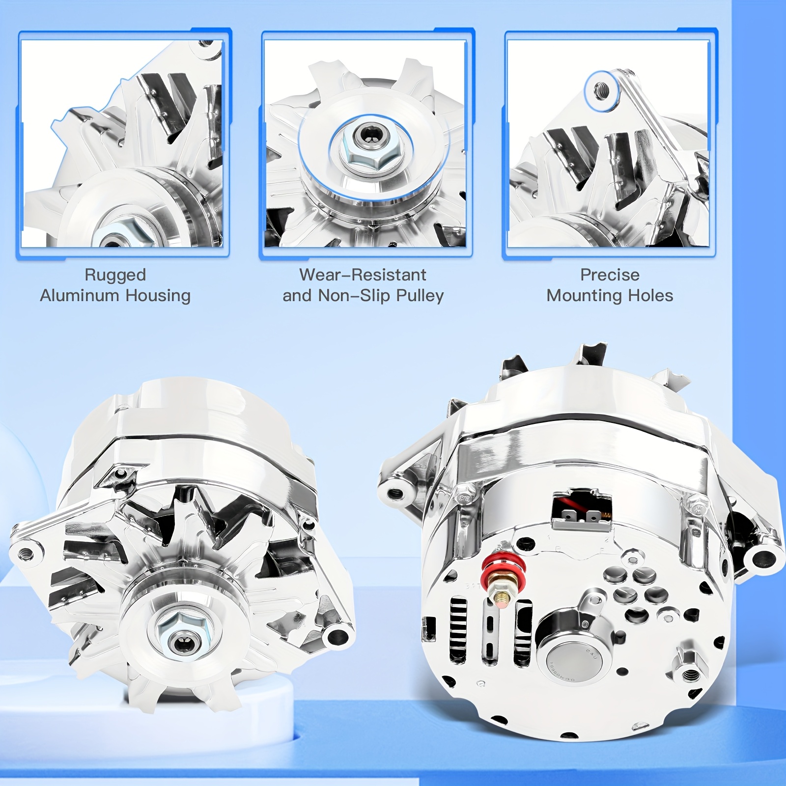Alternator for 110A Chrome STREET ROD GM HIGH AMP OUTPUT One 1 WIRE