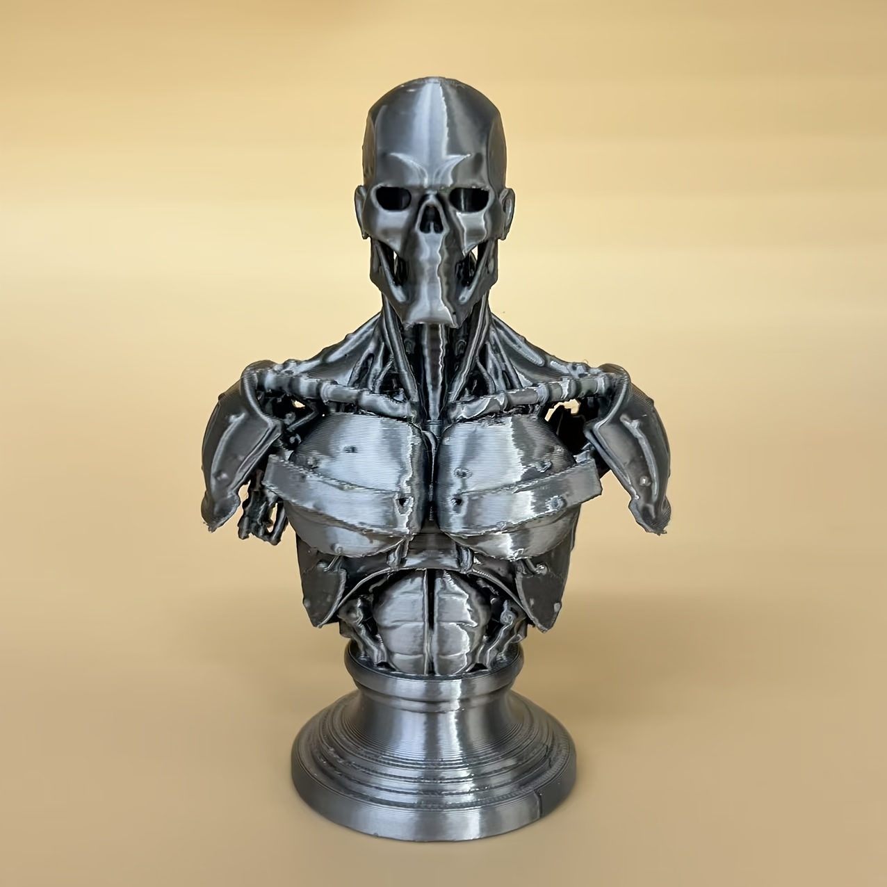 TEMU Cyber Robot Bust Sculpture - Modern Minimalist Abstract Tabletop Decor With Futuristic Pvc Figure Suitable For Bedside, Mantel & Entryway,