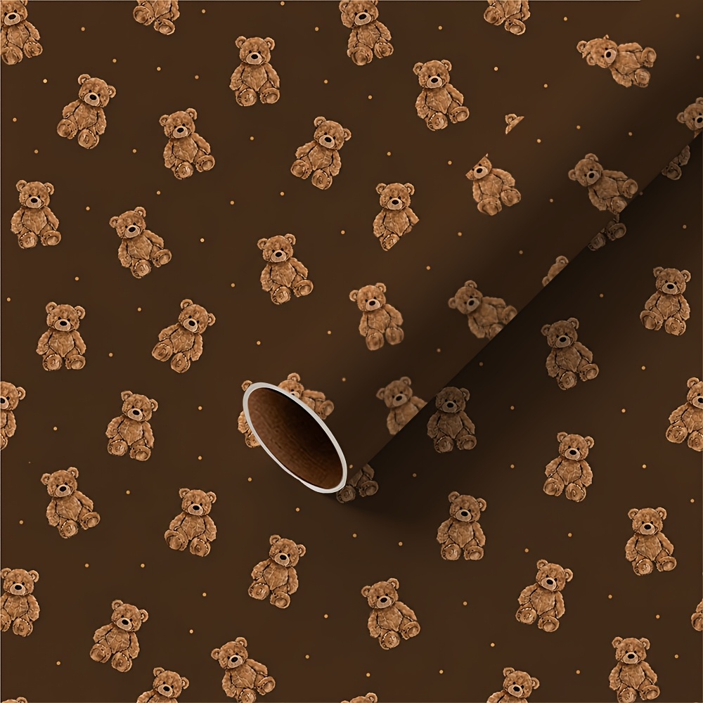 TEMU 1 Rouleau de Papier Cadeau et à Imprimé en Peluche pour Emballage et Décoration de Cadeaux de Noël, d'Halloween et d'Anniversaire
