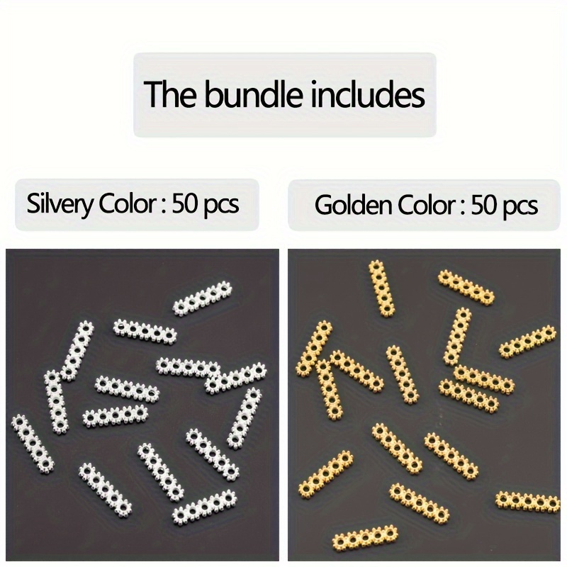 100pcs/50pcs 16x4mm 5 Snowflake Spacer Pads Spacer Beads Bracelet Necklace Jewelry Making Tools Additions