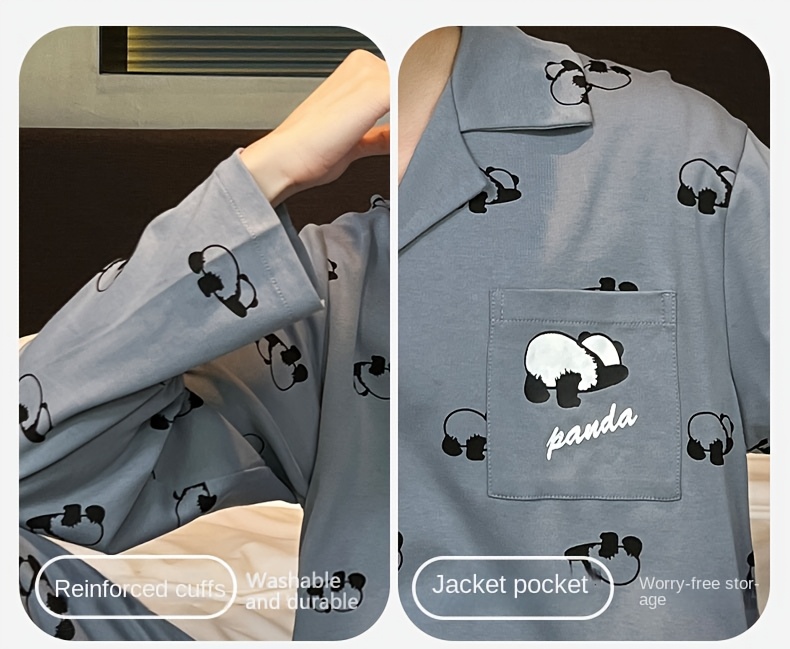 2025 New Men's Pajamas Pure Cotton Long Sleeve Spring and Autumn Models Teenager Winter Summer Boy Cartoon Home Clothes Set