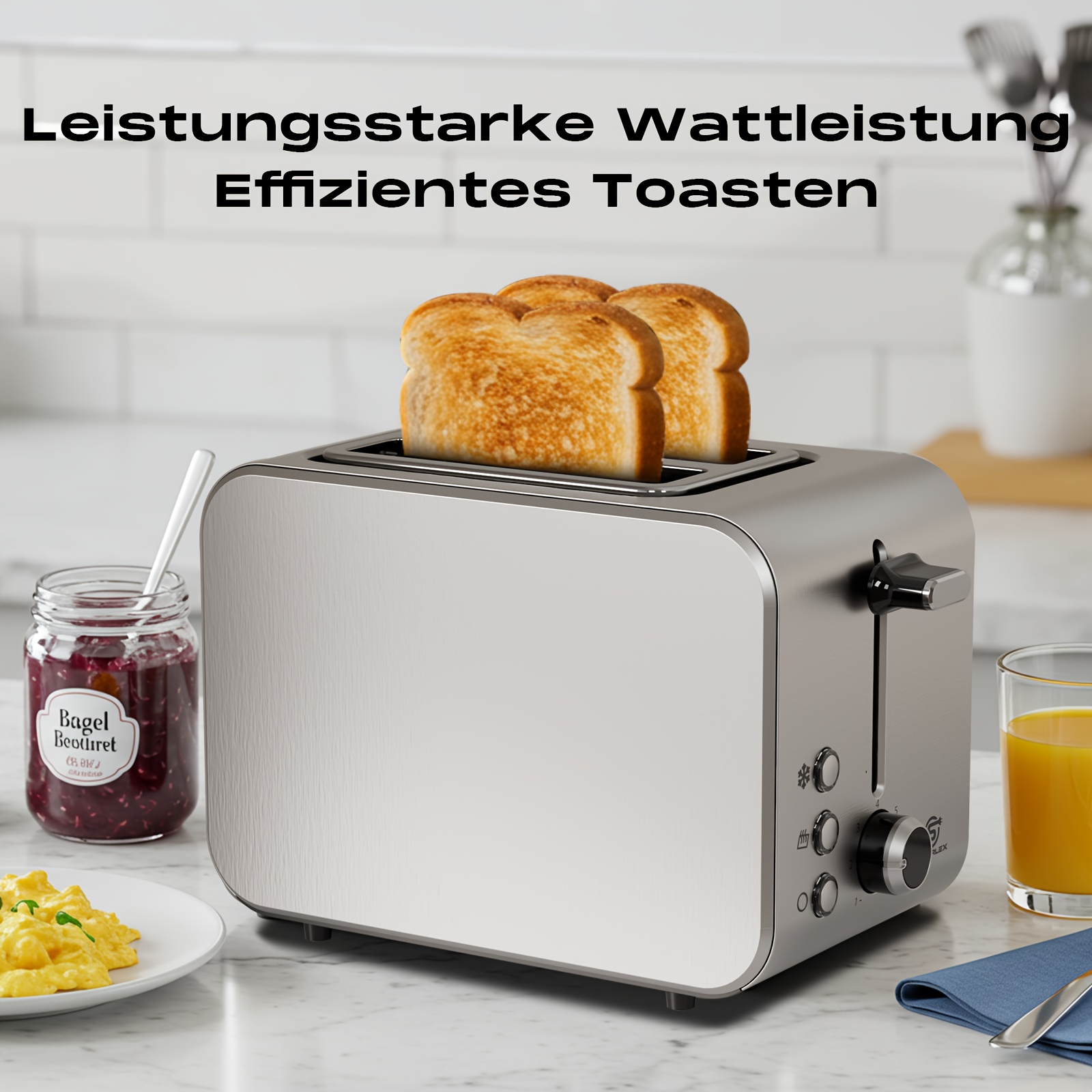 Superlex 2 Toaster Stainless Steel 850 W With //cancel Functions, Automatic Pop-up, Crumb Drawer, Cable Storage, Compact And Elegant Design