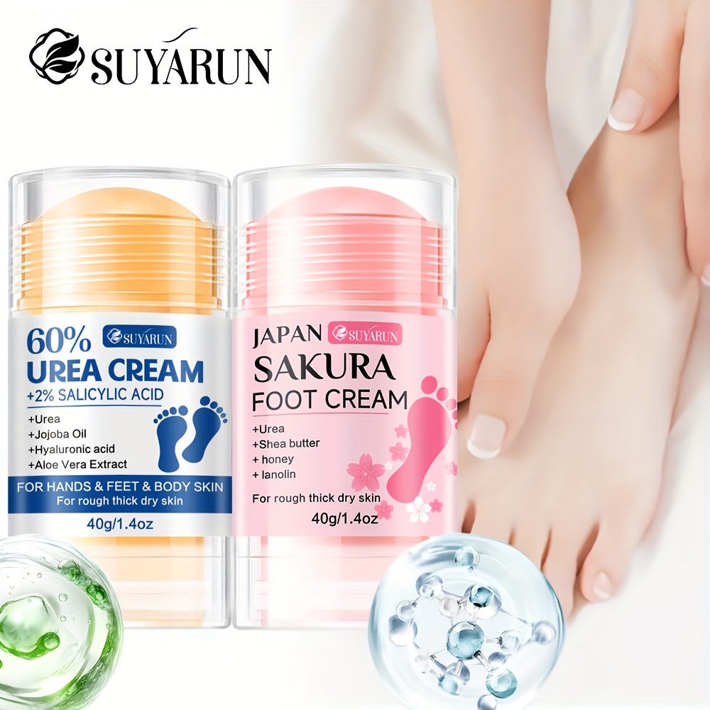 SUYARUN Urea And Salicylic Acid * Cream Stick, Blue * Moisturizing And  Hydrating, Pink * * Care, Rich in (Shea Butter, Aloe Vera, Hyaluronic Acid
