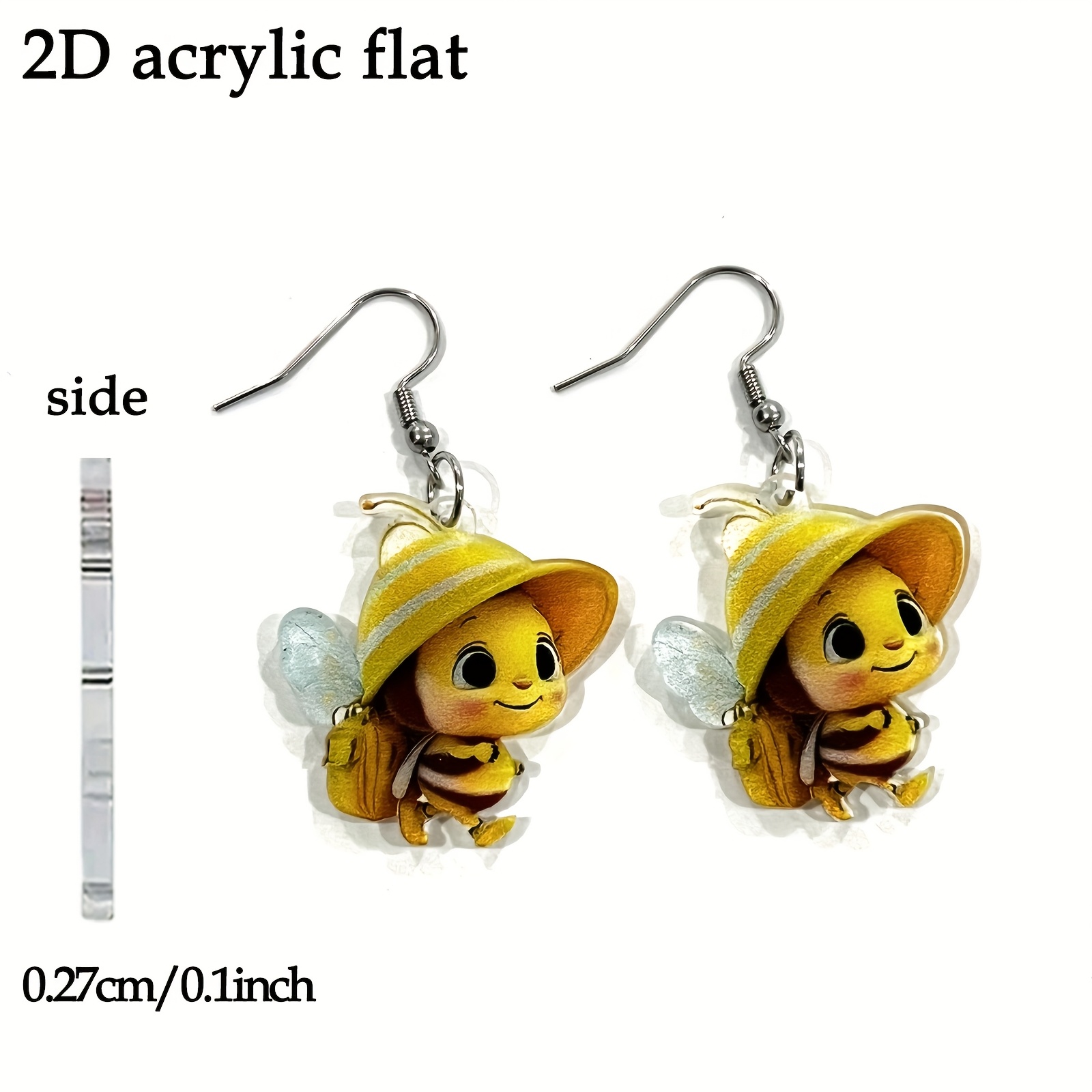 2d Flat - 2d Acrylic, Promotional Bag, , Vibrant Little Creature, Adorable And Imaginative Earrings, Celebration, New Earrings For Women