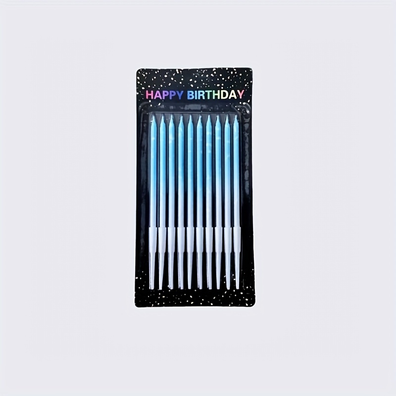 10pcs Blue, White, And Pink Birthday Candles - Holiday Decorative Candles For Party Decorations