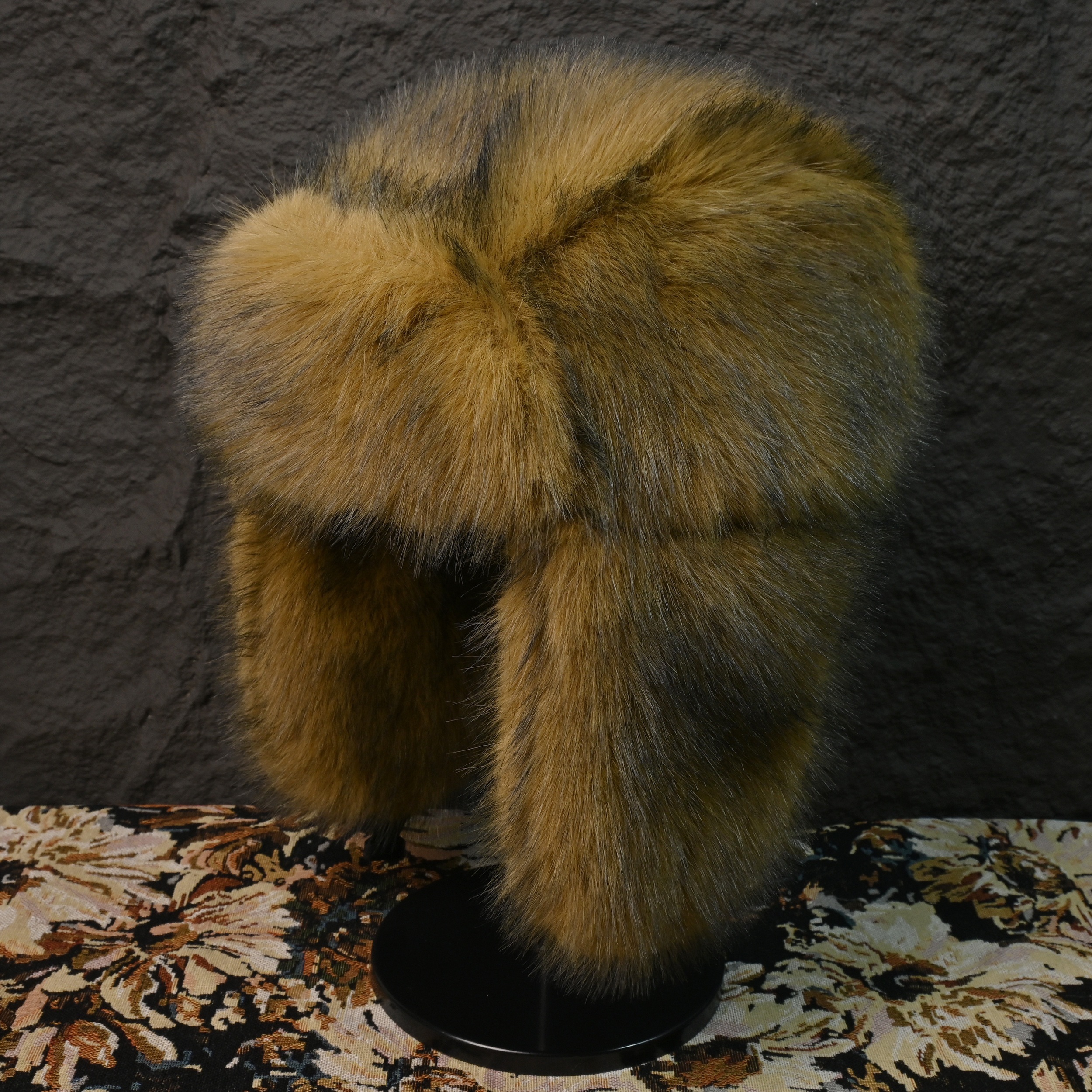 

Chic Mixed Color Faux Fur Ear-warming Beanie For Women - Cozy, Non-stretch Polyester Winter Hat