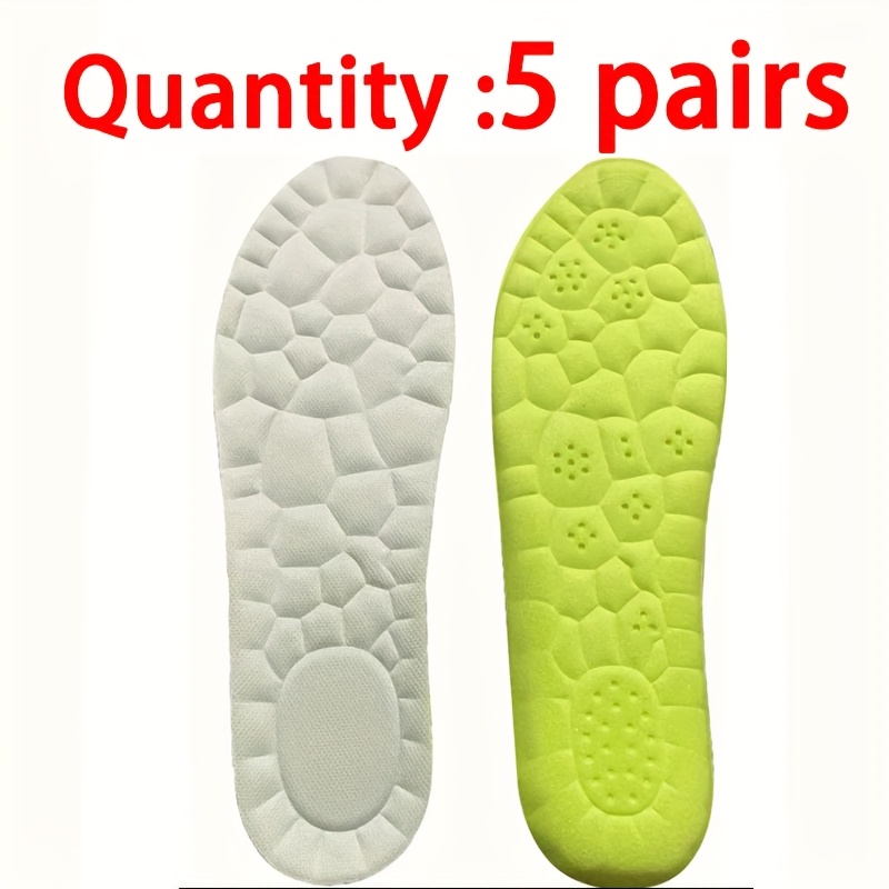 5 Pair Lightweight And Soft Insoles for, Soft, elastic and breathable, sports shoes and casual insoles Comfortable And Non Tiring Feet