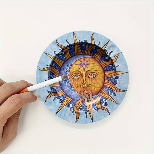 Creative Pattern Tinplate Cigarette Tray, Durable Multi-Purpose Household Tray, Suitable for Home Living Room Office Decor, Valentine's Day New Year Easter Gift