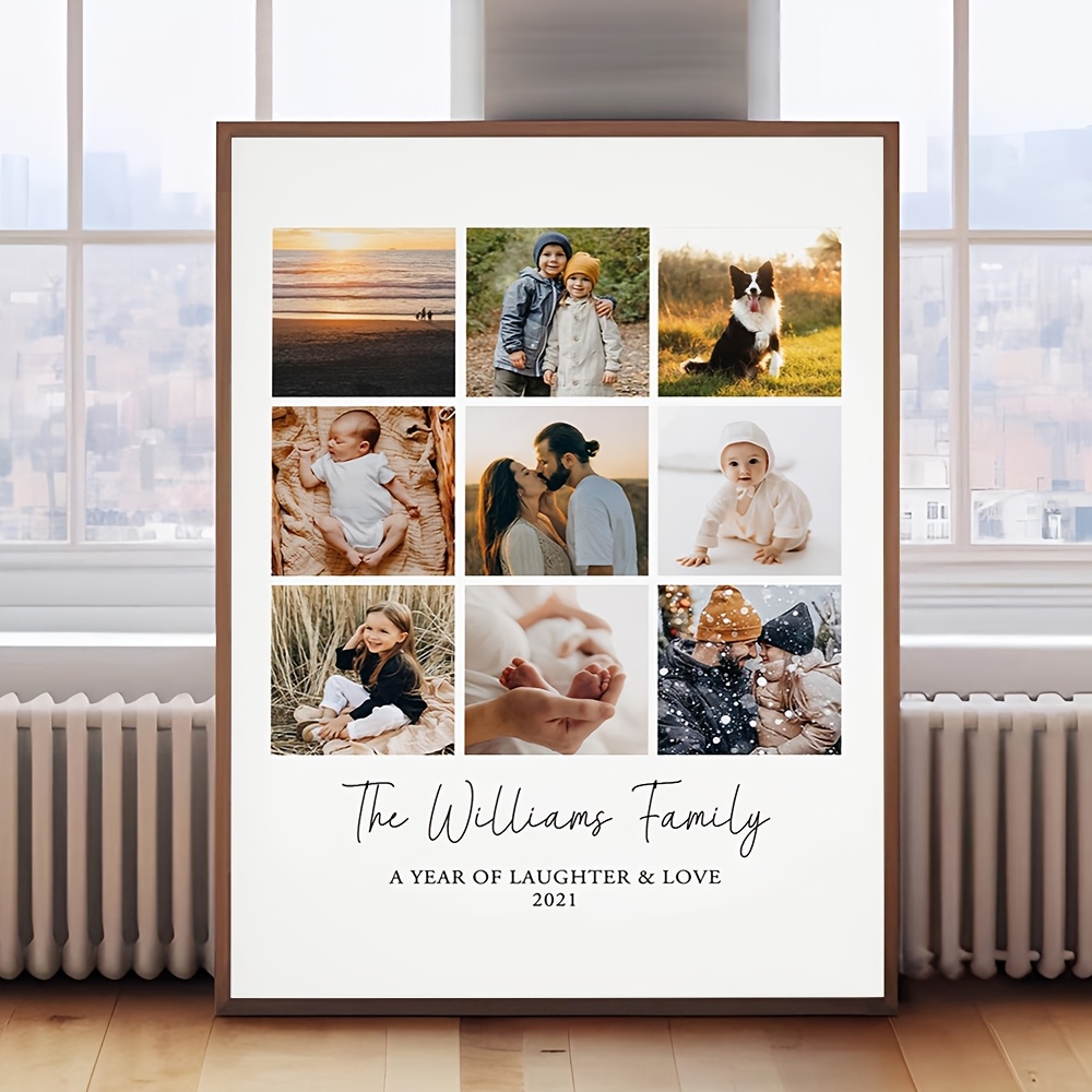 TEMU 2d Flat, 1pc 1pcs Frameless Photo Collage Frame Suitable For Annual Family Picture Frame, Picture For Decor, Modern Canvas For / Use,,, Bedroom