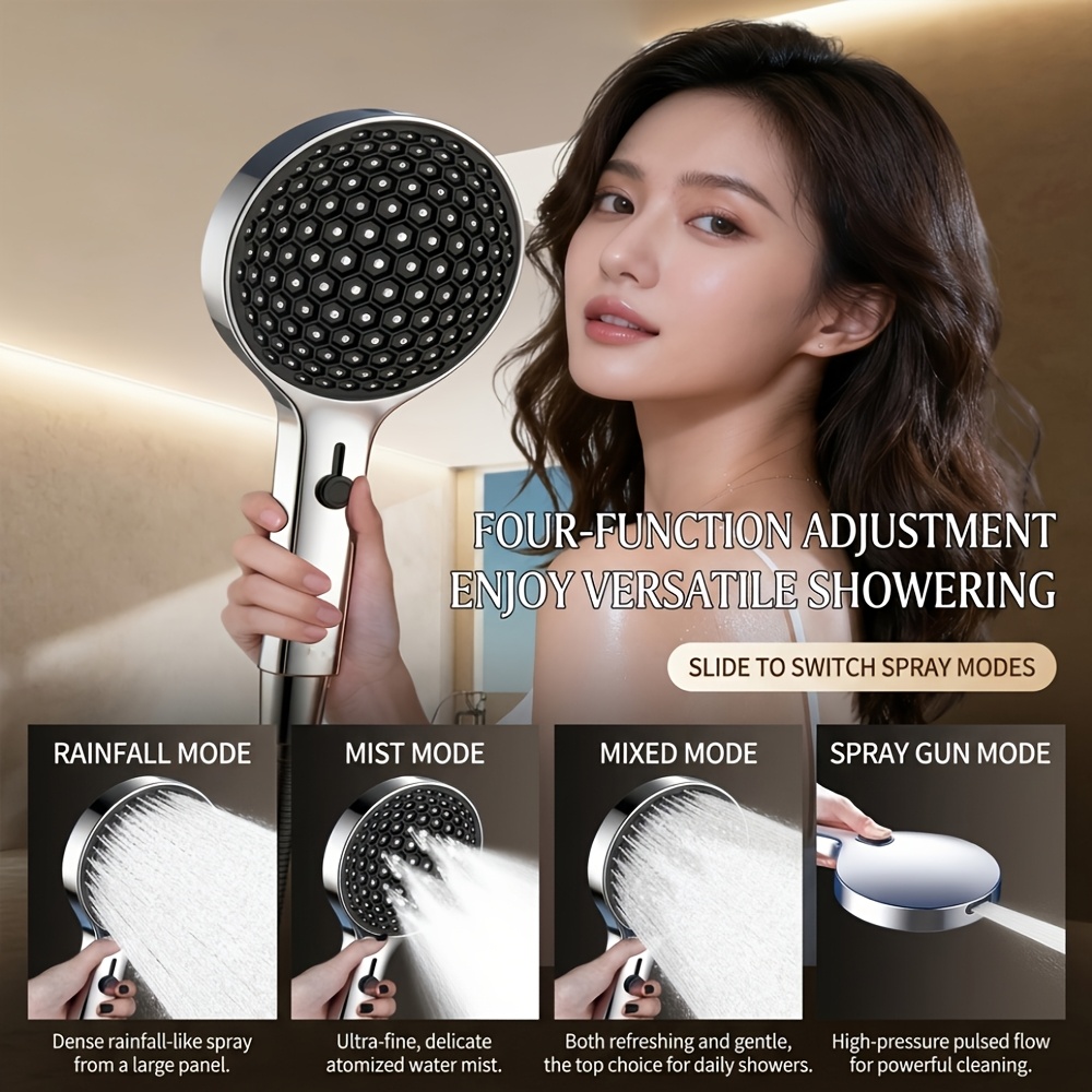 4-Modes High-Pressure Large-Flow Adjustable Shower Head