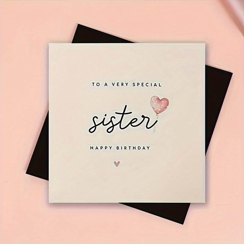 

Charming Birthday Greeting Card For Sister With Design, Premium Quality Paper, Versatile For Personal And Office Use - Perfect Gift For Sibling's Special Day