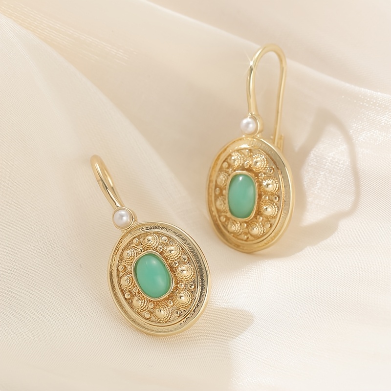 Vintage Copper Hand Carved Textured Earrings