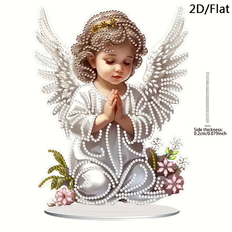 2d Flat Ornament Diy 5d Statue Diamond Painting Kit - Acrylic Crystal Art Craft, And Desktop Decor Gift Creative, 2d Flat