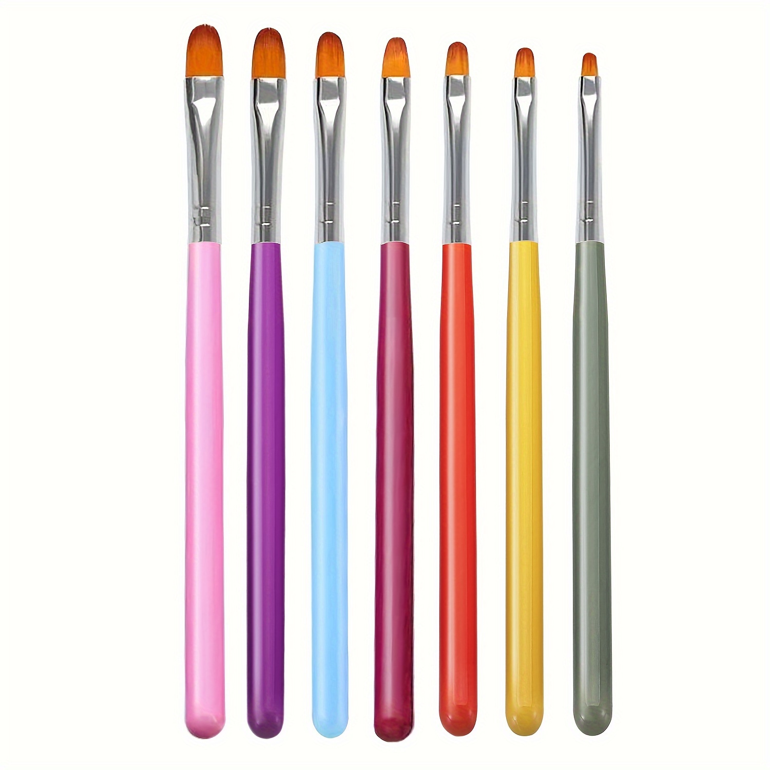 

7-piece Colorful Nail Art Pen Set - Round Head Uv Gel Brush Kit - Formaldehyde-free Lightweight Nail Art Tools