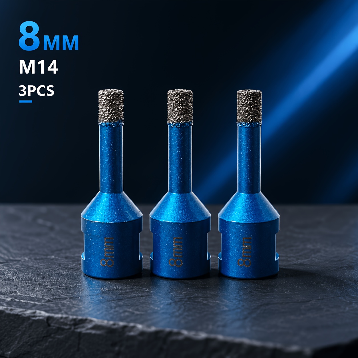 TEMU 3-delige 8mm M14 Vacuüm Gelaste Gatenzaag Set, Boren Kernbits voor Keramische Tegels, Porselein, Marmer, Graniet &