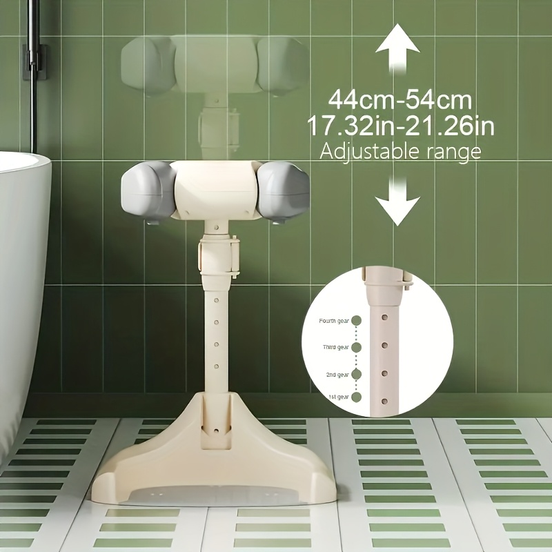 Foldable Bath Stand With Non-Slip Handles | Suitable For Bathroom, Available In Mixed Colors, Made Of Plastic