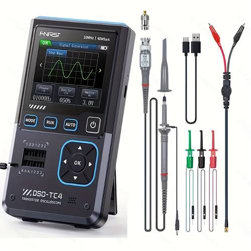 1 unit of dso tc4 3 in 1 digital oscilloscope with 10mhz and 48ms transistor tester and usb charger tools for electronic components