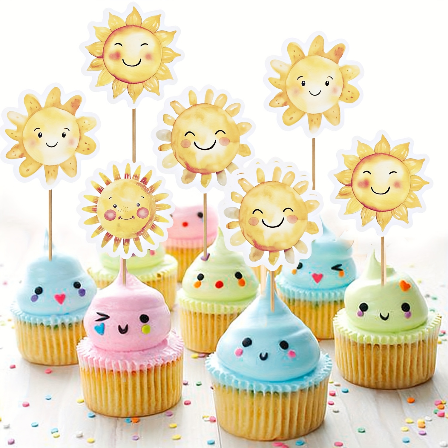 12 Feen-Kuchenaufsätze + 6 Blumen-Spicker – Bunt, Für Geburtstag & Mädchenparty