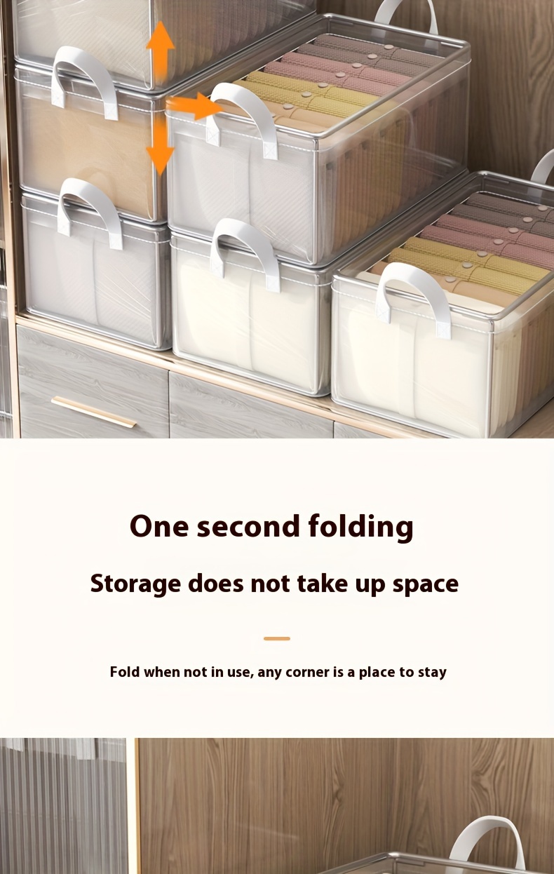 popular   1pc foldable clothes storage box washable stackable organizer for pants underwear   home dorms bedrooms clothes storage organizer details 10