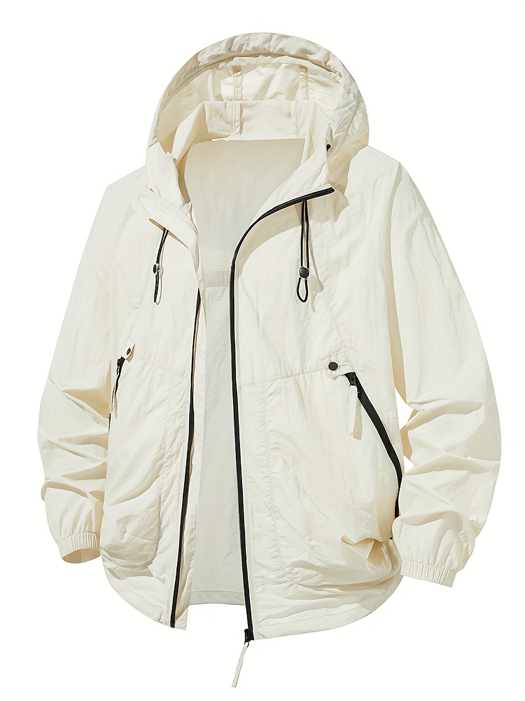Men'S Lightweight Summer Outdoor Jacket with Large Zippered Pockets - Breathable, Quick-Drying, And Casual Style, Perfect for Hiking, Rock Climbing, And Fishing. Spring And Summer Coat | Hooded Design | Zippered Jacket