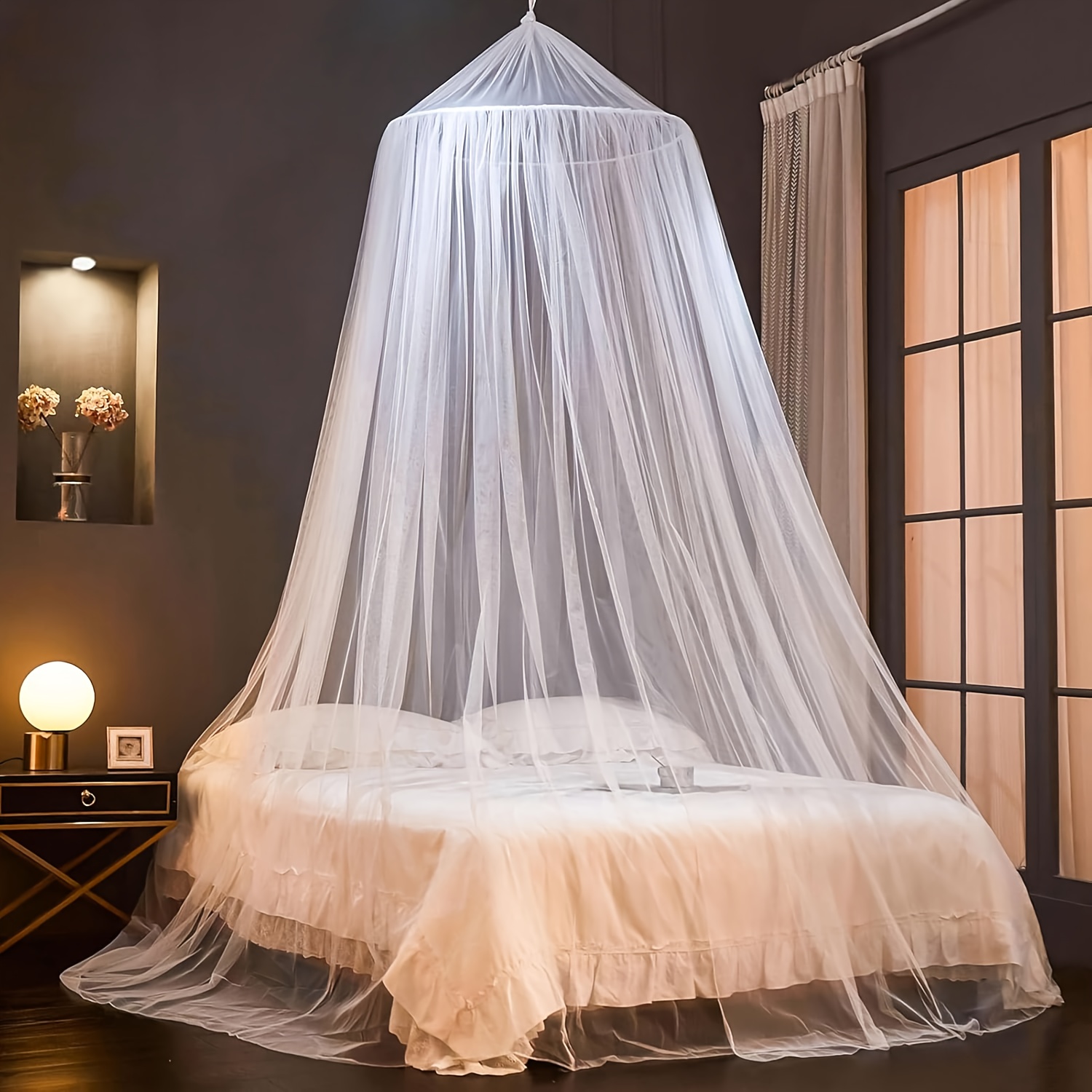 extra large double bed mosquito net full   queen bed canopy easy setup no poles needed lightweight indoor travel mosquito net for   hotels ideal gift for bug protection mosquito net for bed elegant bedroom decor durable netting home insect protection breathable fabric   mesh hotel supplies