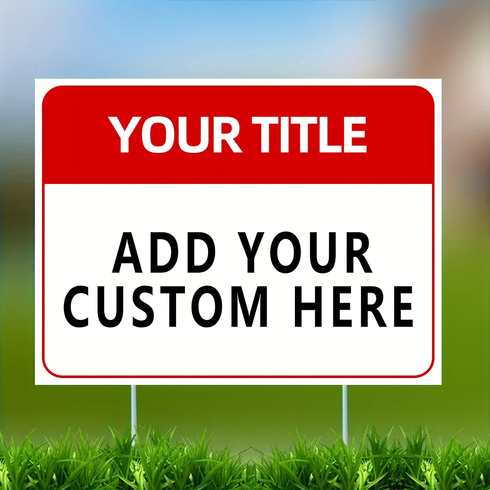 

[customer ] Personalized Outdoor Signs For Home & Garden - Custom Text, Corrugated Plastic, Includes Pole Frame, No Power Needed - 18x24" Or 12x18