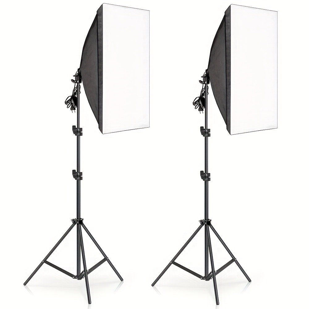 Photography with 50x70cm Softbox E27 Base Adjustable Height,  Light Blades White Diffusers for Studio, Travel, Events, Photography - Main Image