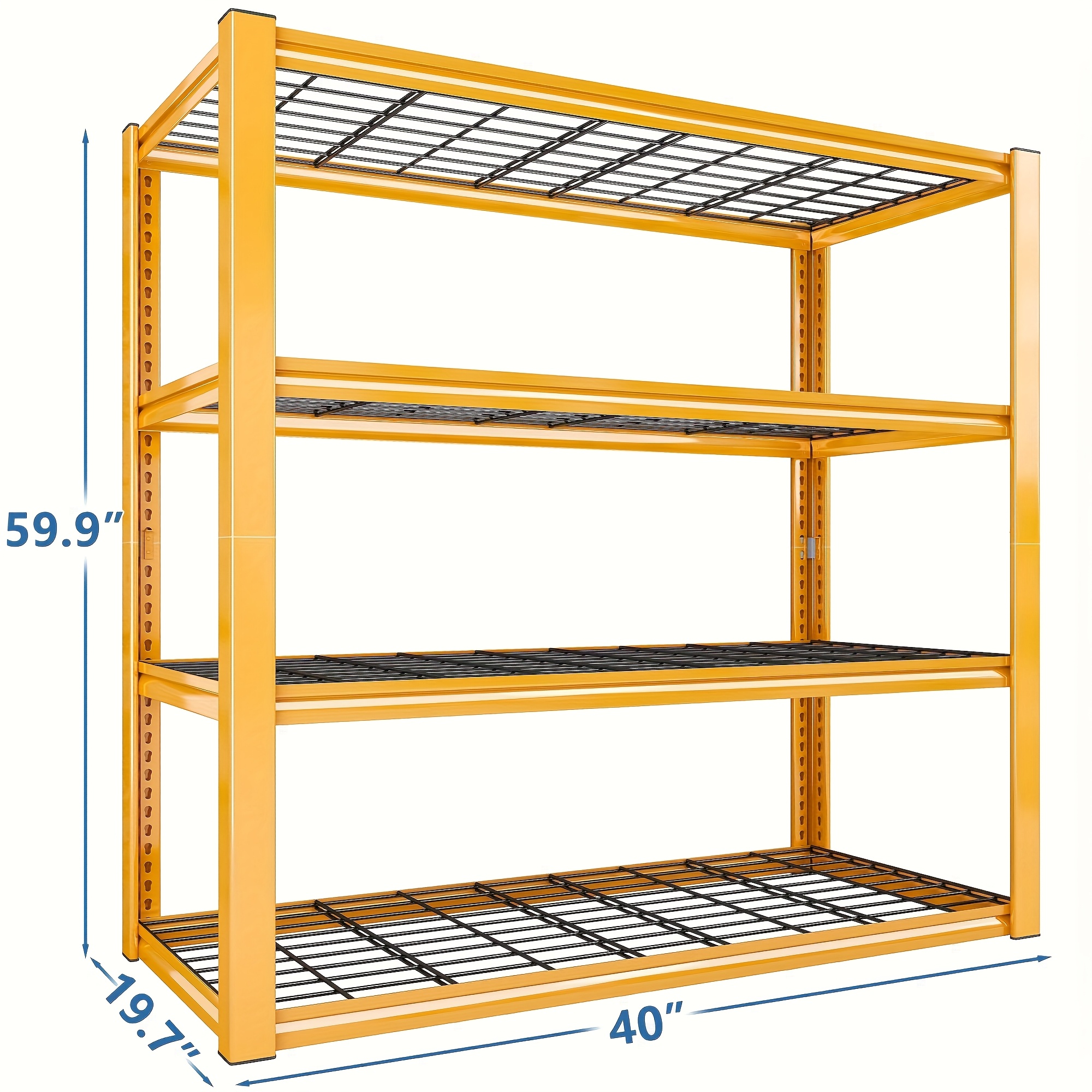 TEMU 60" H Garage Shelving, Shelves For Storage Adjustable 2240/2000 Lbs Heavy Duty Shelving 5/4 Tier Metal Shelves For Storage, Organizer Rack,