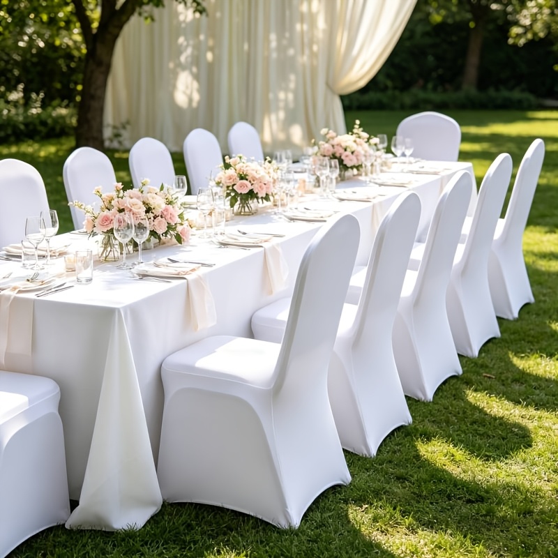 Confezione da 48 coprisedie - Adatti per matrimoni, feste, - Fodere rimovibili lavabili in lavatrice aderenti,…: retailer-supplied image