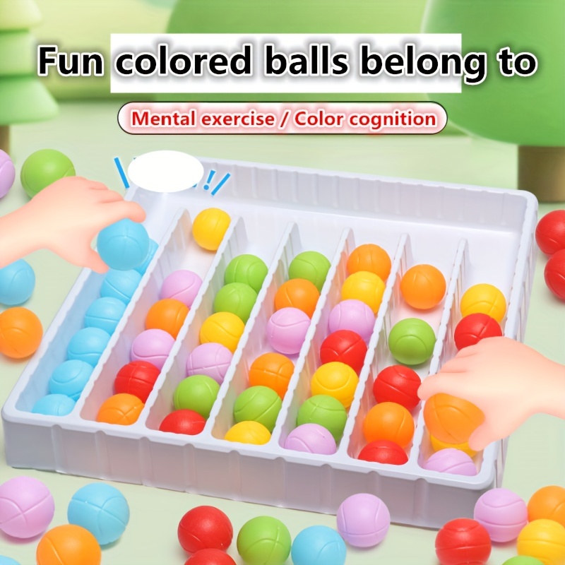 

Jeu de Tri de Billes Colorées - Amusement Interactif: Améliorez la & les Compétences Cognitives avec un Ensemble de Jouets de Puzzle de des Couleurs pour Jeunes, Construction en Plastique