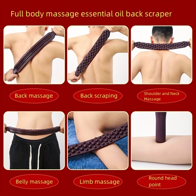 full body massage essential oil back scraper with brown beads 65 bead   roller for neck lower back and abdomen limb th stick   professional manual meridian tool for whole body relaxation Product details 1