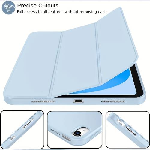 for ipad case with flexible tpu back bumper cover tri fold stand with auto wake sleep anti scratch shockproof compatible with for ipad 10 9 a16 2022 2025 10th 11th gen 11