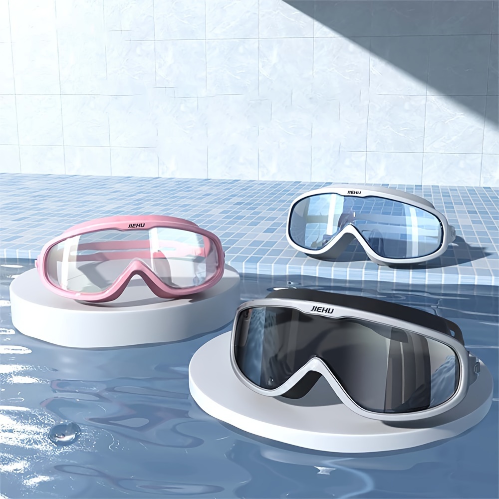 Swimming Goggles Men And Women Large Frame Flat Light Diving Goggles  Waterproof